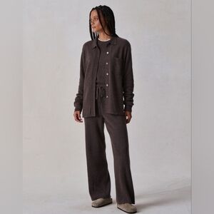 Buck Mason Brown Merino Wool Blend Knit Lounge Pants